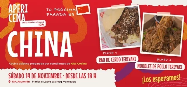 Apericena IGA: China llega con bao y noodles teriyaki este sábado 14 de noviembre